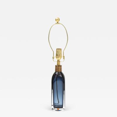 Nils Landberg Orrefors Sapphire Blue Crystal Lamp