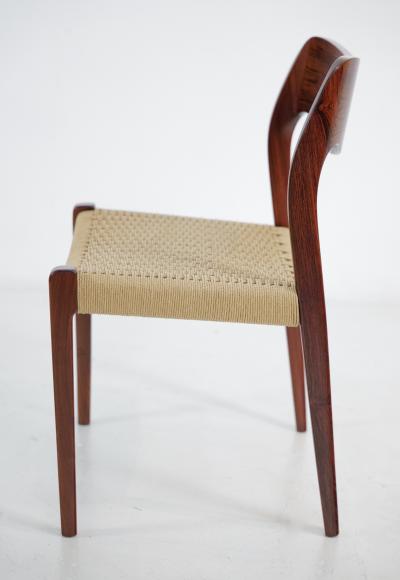 Nils Otto Moller Set of Six Scandinavian Modern Rosewood Dining Chairs by Nils Otto Moller