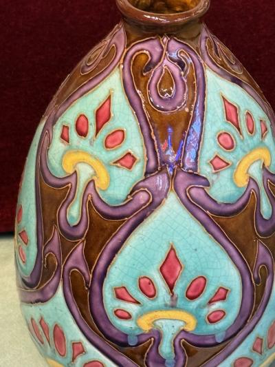 Nimy 1933 Art Deco Vase with Polychrome Glaze