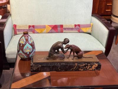 Nimy 1933 Art Deco Vase with Polychrome Glaze