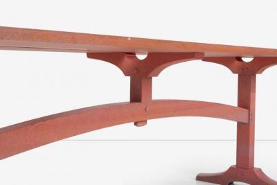Nine Foot Hand Crafted Free Edge Trestle Table by Don Braden