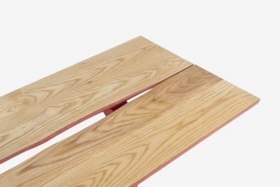 Nine Foot Hand Crafted Free Edge Trestle Table by Don Braden