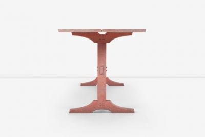 Nine Foot Hand Crafted Free Edge Trestle Table by Don Braden