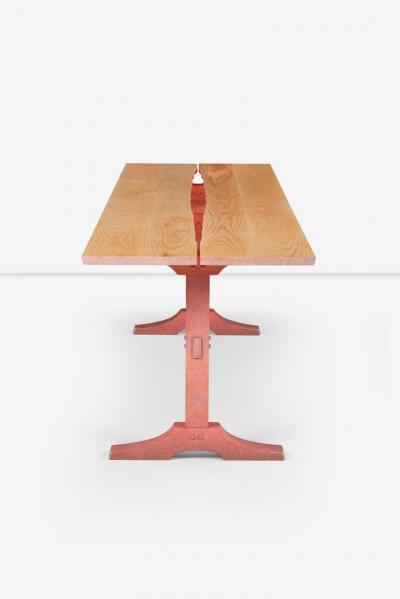 Nine Foot Hand Crafted Free Edge Trestle Table by Don Braden