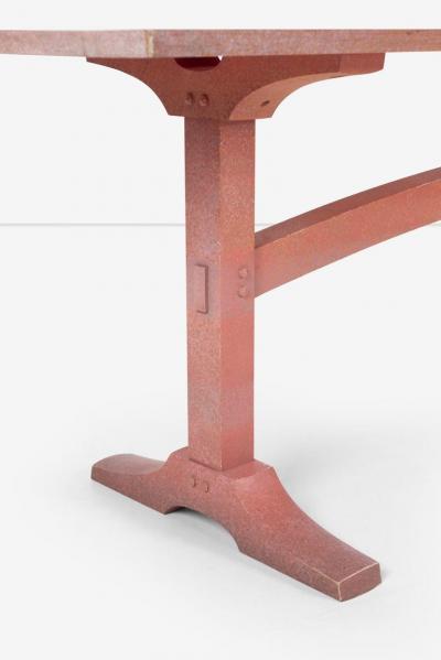 Nine Foot Hand Crafted Free Edge Trestle Table by Don Braden