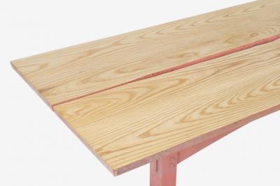 Nine Foot Hand Crafted Free Edge Trestle Table by Don Braden