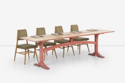Nine Foot Hand Crafted Free Edge Trestle Table by Don Braden
