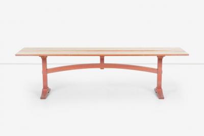 Nine Foot Hand Crafted Free Edge Trestle Table by Don Braden