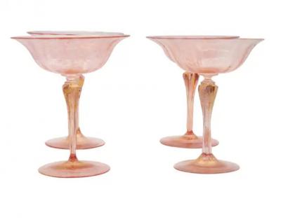 Ninety Two Pieces of Pink Venetian Glass