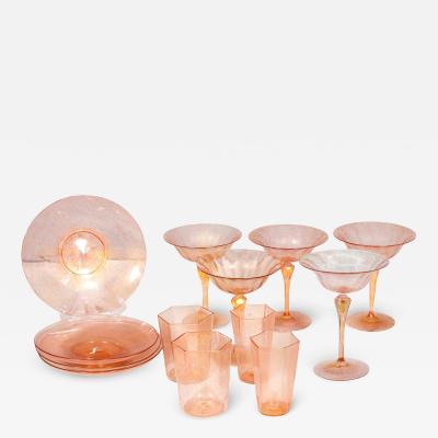 Ninety Two Pieces of Pink Venetian Glass