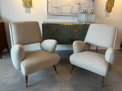 Nino Zoncada Pair of Italian Modern Chairs Giovanni Nino Zoncada 1950s