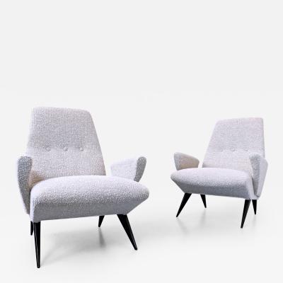 Nino Zoncada Pair of Mid Century Modern Armchairs by Nino Zoncada for Frimar Italy