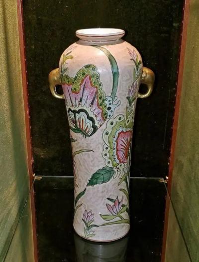 Nippon Art Nouveau Style Butterfly Vase