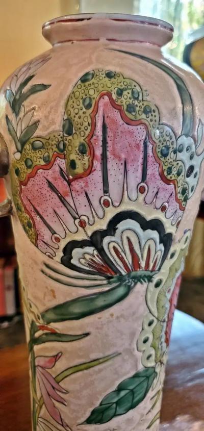 Nippon Art Nouveau Style Butterfly Vase