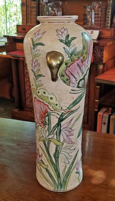 Nippon Art Nouveau Style Butterfly Vase