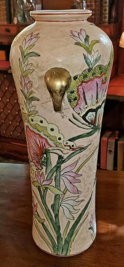 Nippon Art Nouveau Style Butterfly Vase