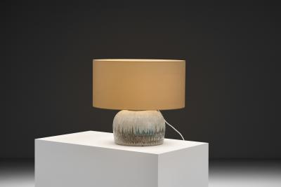 Nis Stougaard Stoneware Rounded Table Lamp by Nis Stougaard Attr Denmark ca 1950s