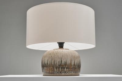 Nis Stougaard Stoneware Rounded Table Lamp by Nis Stougaard Attr Denmark ca 1950s