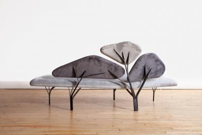 No Duchaufour Lawrance French Steel and Upholstered Borghese Sofa by Noe Duchaufour Lawrence