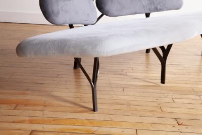 No Duchaufour Lawrance French Steel and Upholstered Borghese Sofa by Noe Duchaufour Lawrence