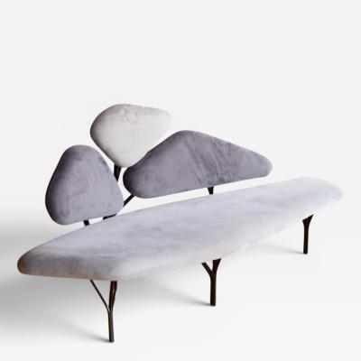 No Duchaufour Lawrance French Steel and Upholstered Borghese Sofa by Noe Duchaufour Lawrence