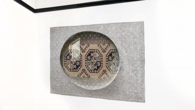 No mi Kiss WATERDROP tapestry overpainted oriental rug