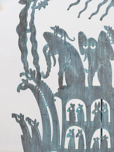 Noahs Ark with Animals Steel Sculpture USA Early 21st C 