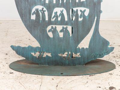 Noahs Ark with Animals Steel Sculpture USA Early 21st C 