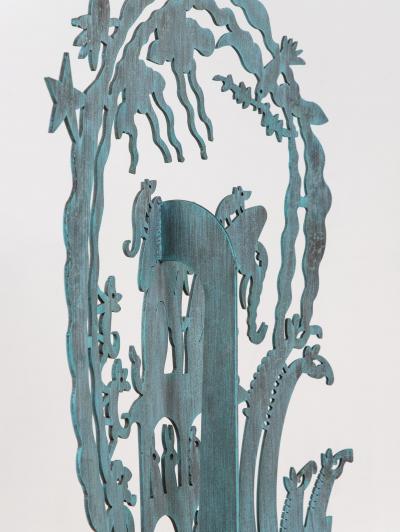 Noahs Ark with Animals Steel Sculpture USA Early 21st C 