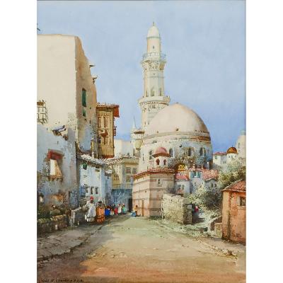 Noel Harry Leaver Pair of Orientalist watercolours of North African street scenes by Leaver