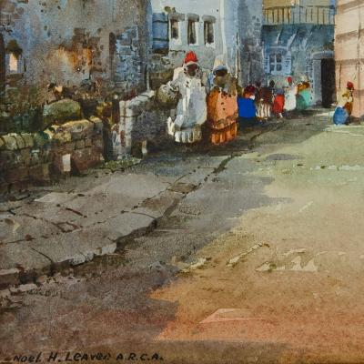 Noel Harry Leaver Pair of Orientalist watercolours of North African street scenes by Leaver