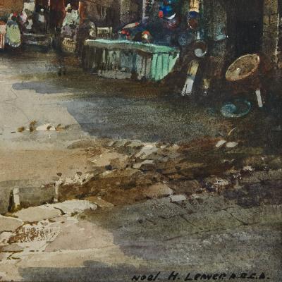 Noel Harry Leaver Pair of Orientalist watercolours of North African street scenes by Leaver