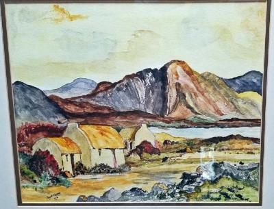 Noel Hume Irish Pair of Large Watercolors by Noel Hume 2006 the Style of Paul Henry