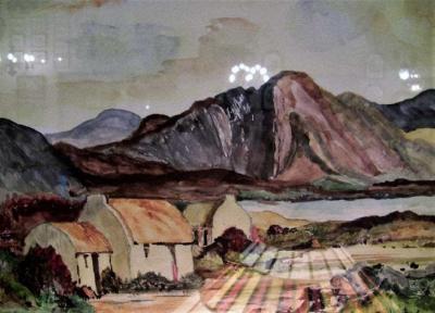 Noel Hume Irish Pair of Large Watercolors by Noel Hume 2006 the Style of Paul Henry