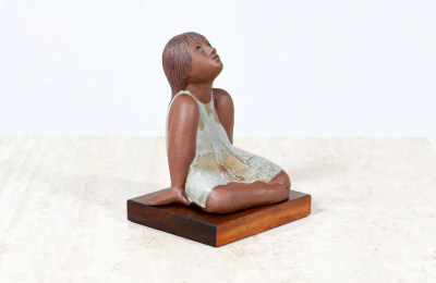 Noel Osheroff Noel Osheroff Ceramic Girl Figure Sculpture for Robert Maxwell Studio