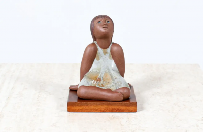 Noel Osheroff Noel Osheroff Ceramic Girl Figure Sculpture for Robert Maxwell Studio