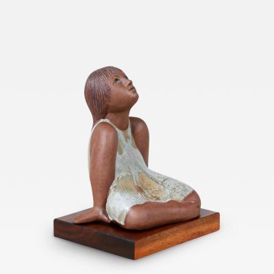 Noel Osheroff Noel Osheroff Ceramic Girl Figure Sculpture for Robert Maxwell Studio