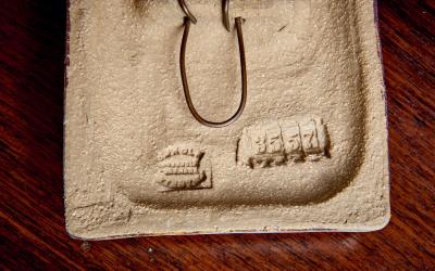 Noomi Backhausen Noomi Backhausen White Blue Mural 3557 in Ceramic for Soholm Denmark 1960s