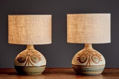 Noomi Backhausen Pair of Ceramic Table Lamps by Noomi Backhausen for S holm