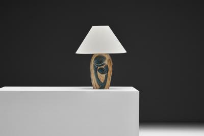 Noomi Backhausen Stoneware Table Lamp with Relief by Noomi Backhausen for S holm Denmark 1960s