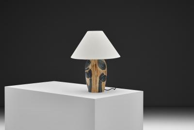 Noomi Backhausen Stoneware Table Lamp with Relief by Noomi Backhausen for S holm Denmark 1960s
