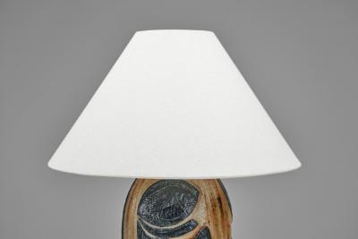 Noomi Backhausen Stoneware Table Lamp with Relief by Noomi Backhausen for S holm Denmark 1960s
