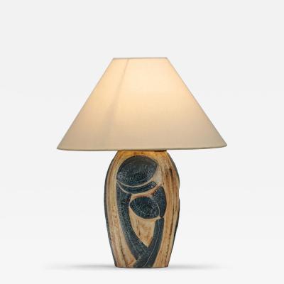 Noomi Backhausen Stoneware Table Lamp with Relief by Noomi Backhausen for S holm Denmark 1960s