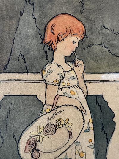 Nora Schnitzler Fairy Tales Girl and the Courteous Gnomes Illustration Original Art