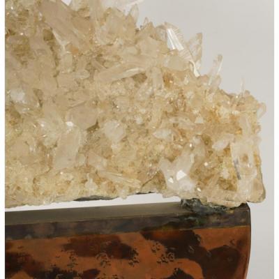 Norbert Roessler Modern Art Rock Crystal Sculpture