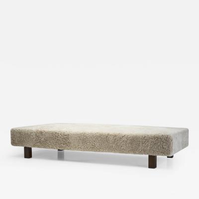 Nordic Modern Daybed in Sheepskin Scandinavia ca 1950s