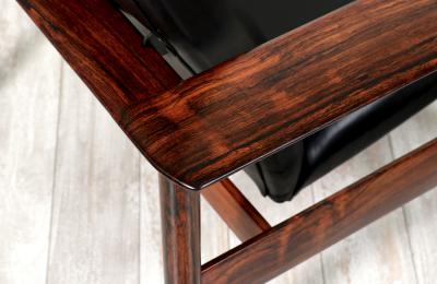 Nordic Modern Sculpted Rosewood Reclining Lounge Chair