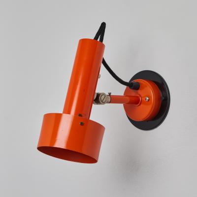 Nordisk Solar Pair of Large 1970s Orange Sconces for Nordisk Solar