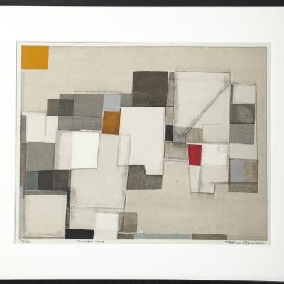 Norio Azuma Mid Century Modernist Abstract Geometric Screenprint Edition 40 50 Image No 3