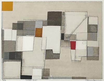 Norio Azuma Mid Century Modernist Abstract Geometric Screenprint Edition 40 50 Image No 3